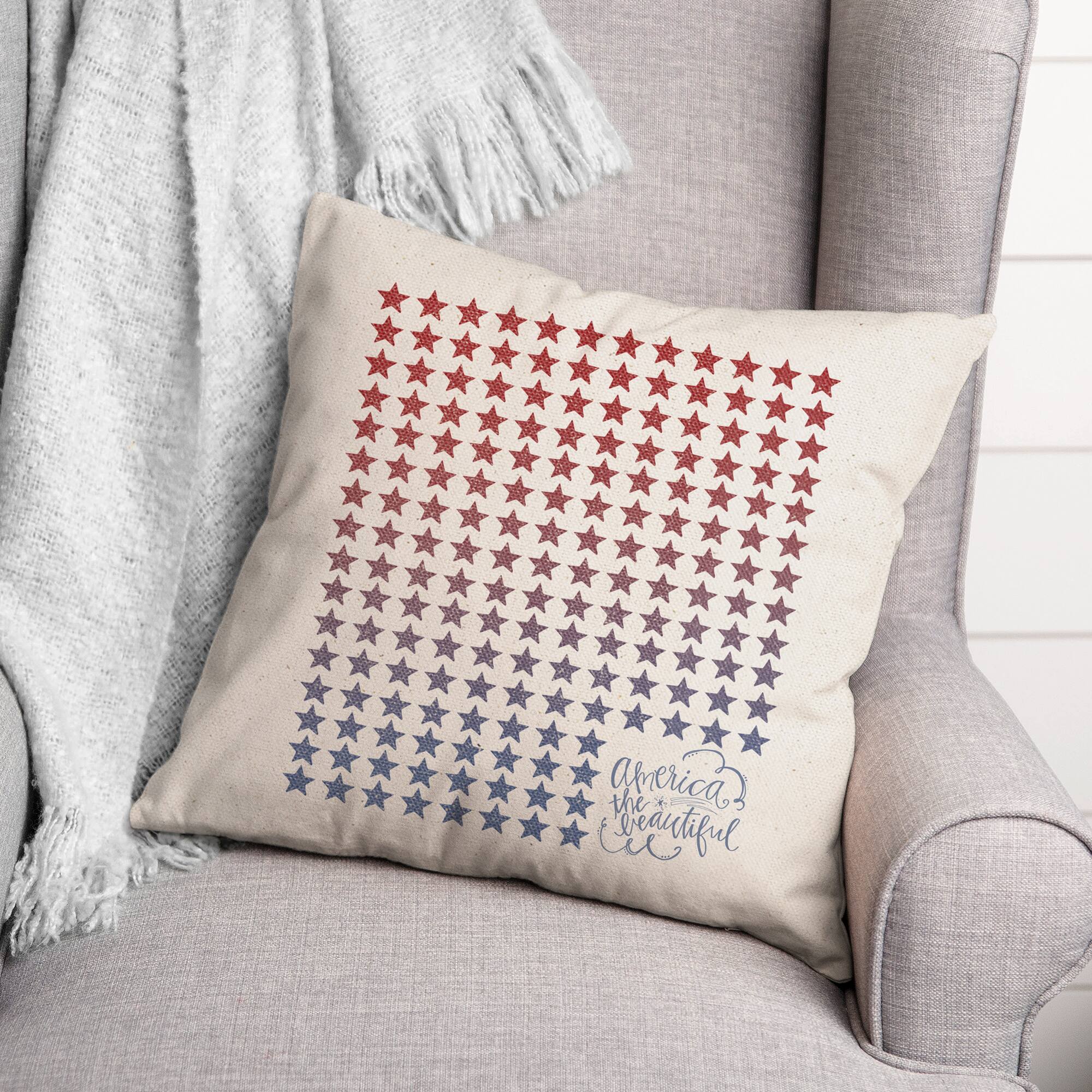 Gradient Stars Throw Pillow